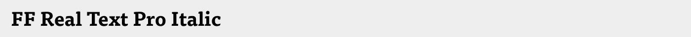 FF Real Text Pro Italic