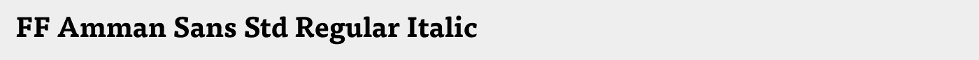 FF Amman Sans Std Regular Italic
