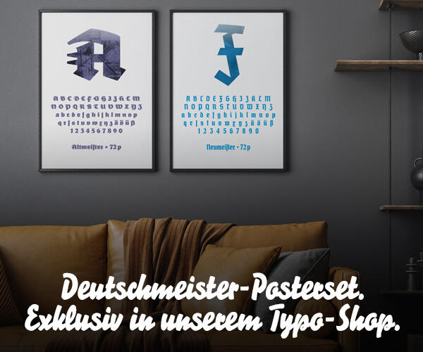 4 dekorative Schriftposter, exklusiv bei uns erhältlich. 