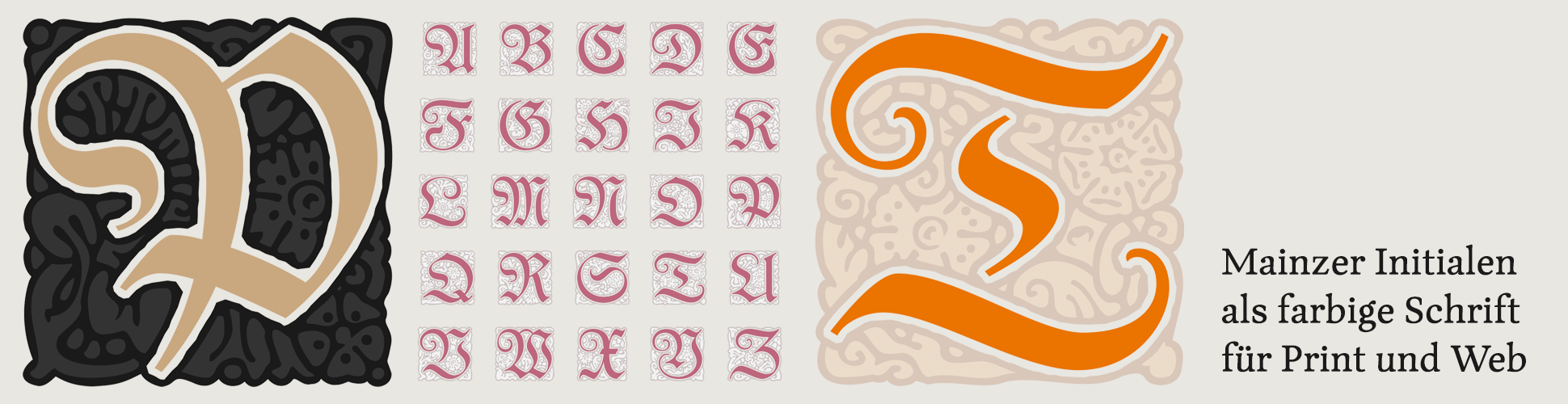 Farbige Buchstaben für Print und Web auf von Buchdruck-Initialen …