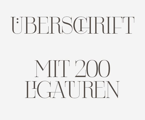 Überschrift: Ein Versalalphabet mit 200 ausdrucksstarken Ligaturen
