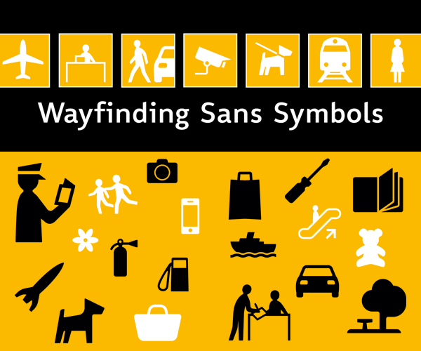 Wayfinding Sans Symbols: Der Piktogramm-Font für Beschilderungssysteme