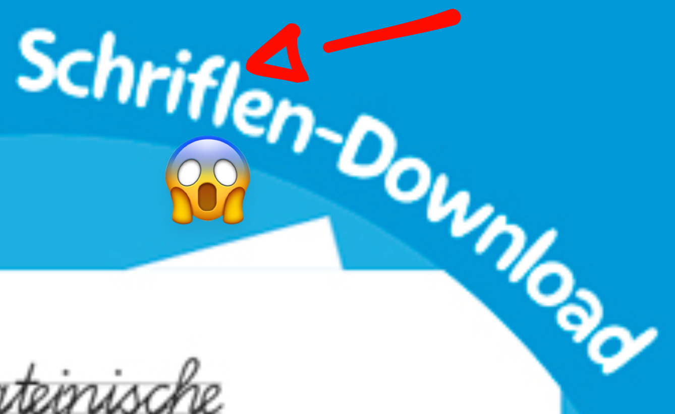 Da steht »Schriflen-Download« – mit einem L anstatt einem T!